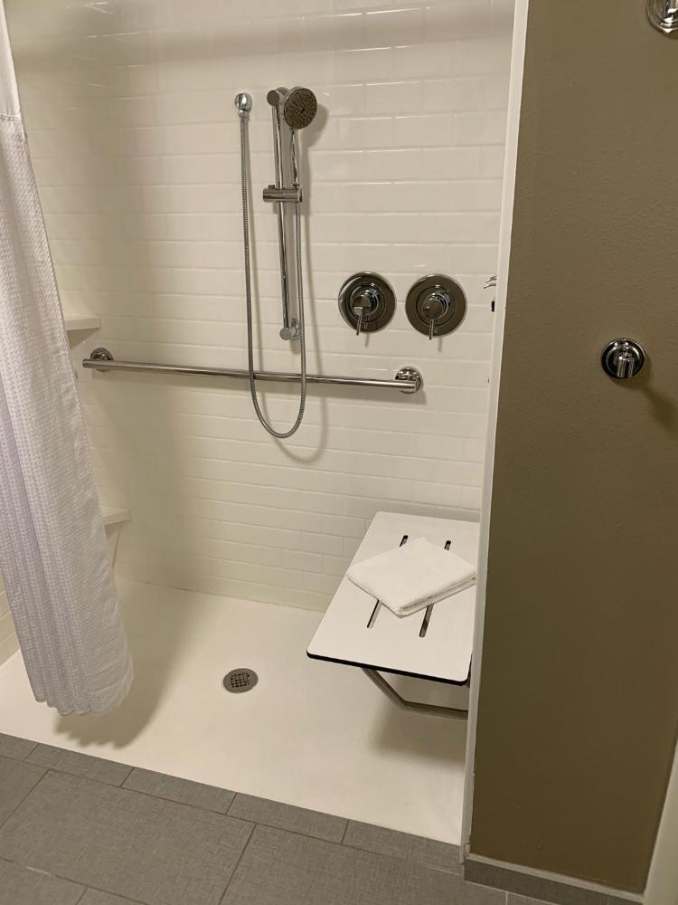 One-Bedroom King Suite with Mobility Accessible Roll-In Shower interior